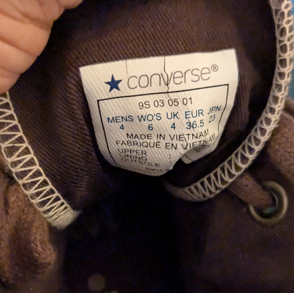 Converse All Star Water Repellent Hi Top Brown Leather Sneakers Women 6/Men 4 - Picture 8 of 8
